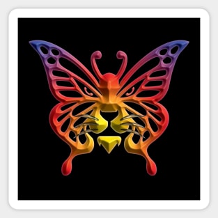 Wolf and butterfly 3d super soft blend drawing cute cool colorful Sticker